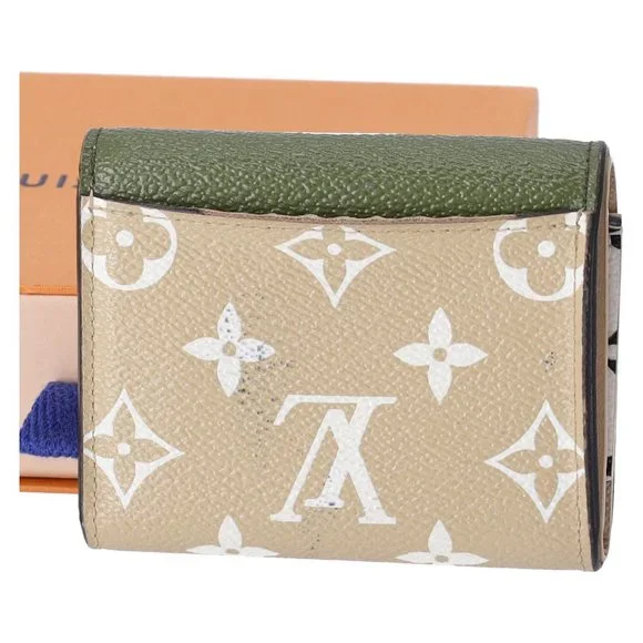 Louis Vuitton M67640 Monogram Giant Portefeuille Zoe Khaki Trifold Wallet w Box - Picture 5 of 16